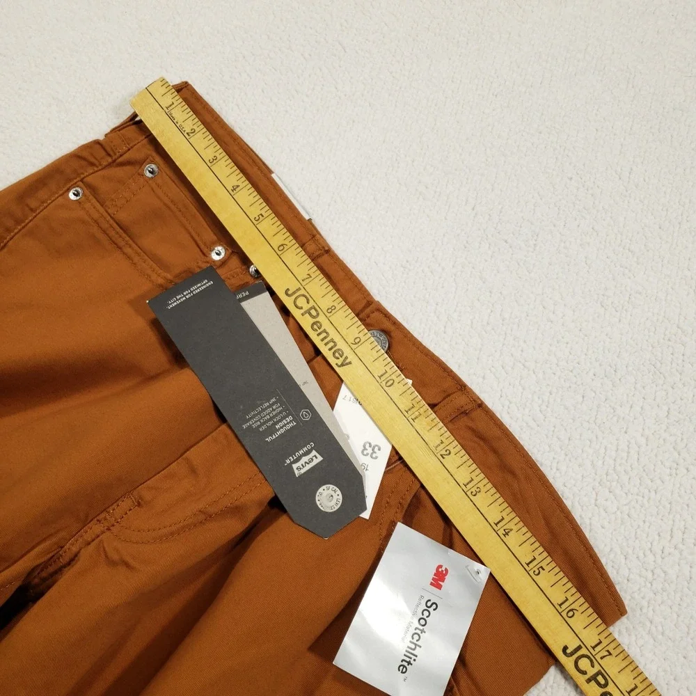 Levi's Commuter 511 Slim Pants Men 33x30 Brown 3M Reflective Cycling Jeans Denim
